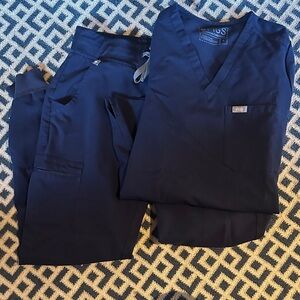 Figs Catalina Navy top and Zamora joggers. Would sell separately